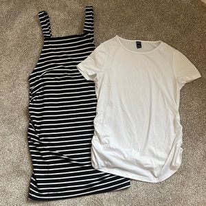 Casual Maternity Dress & Coordinating Shirt